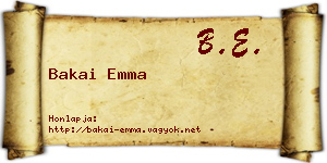 Bakai Emma névjegykártya