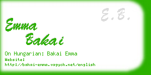emma bakai business card